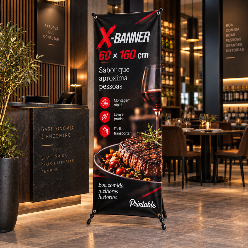 X-banner em Tecido 60x160 cm