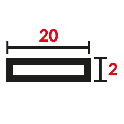20x2 mm