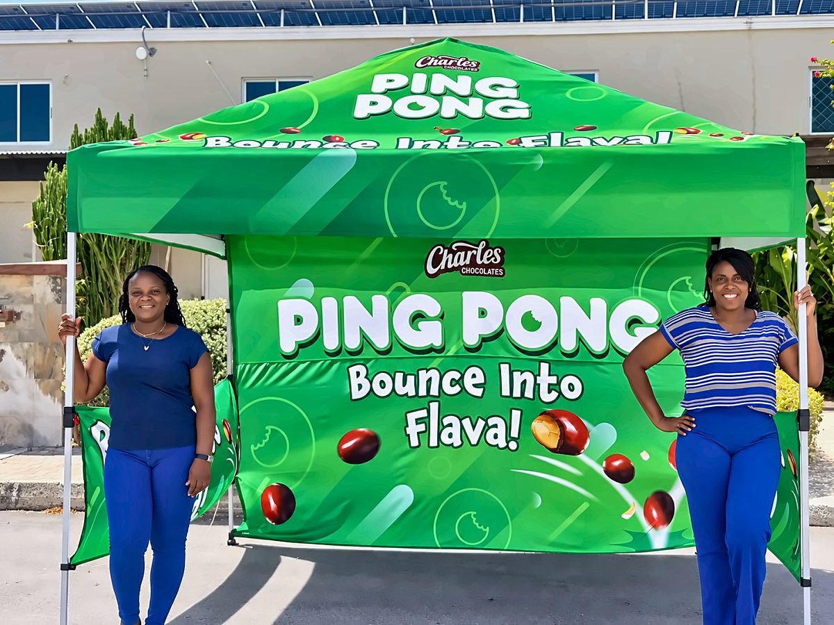 Charles Chocolates Ping Pong branded tent activation