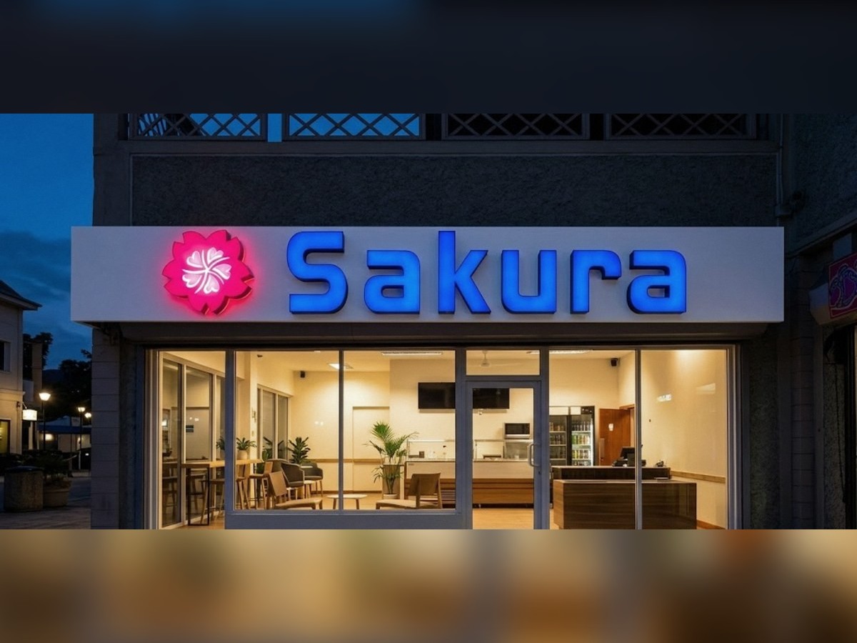 Front-lit channel letters · Sakura