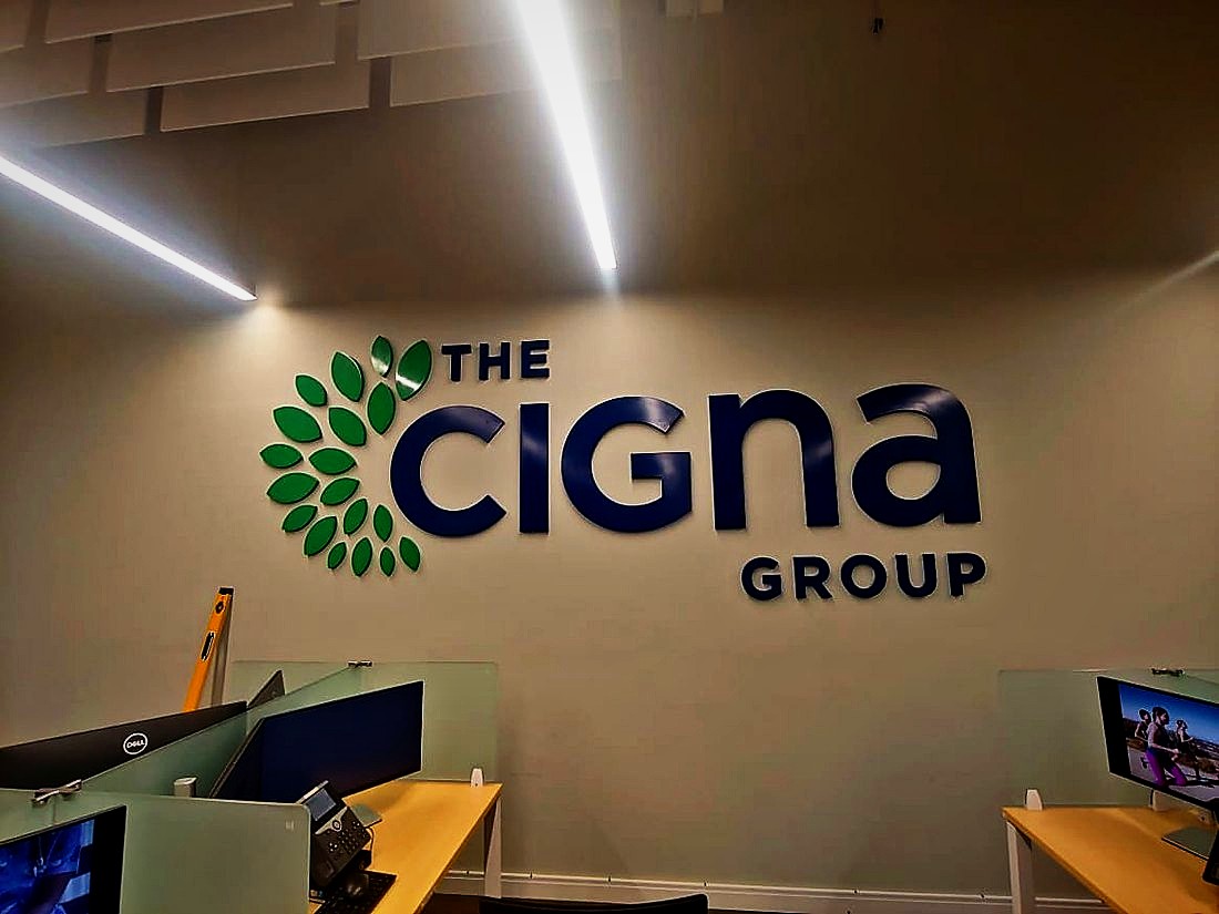 Office wall logo · The Cigna Group