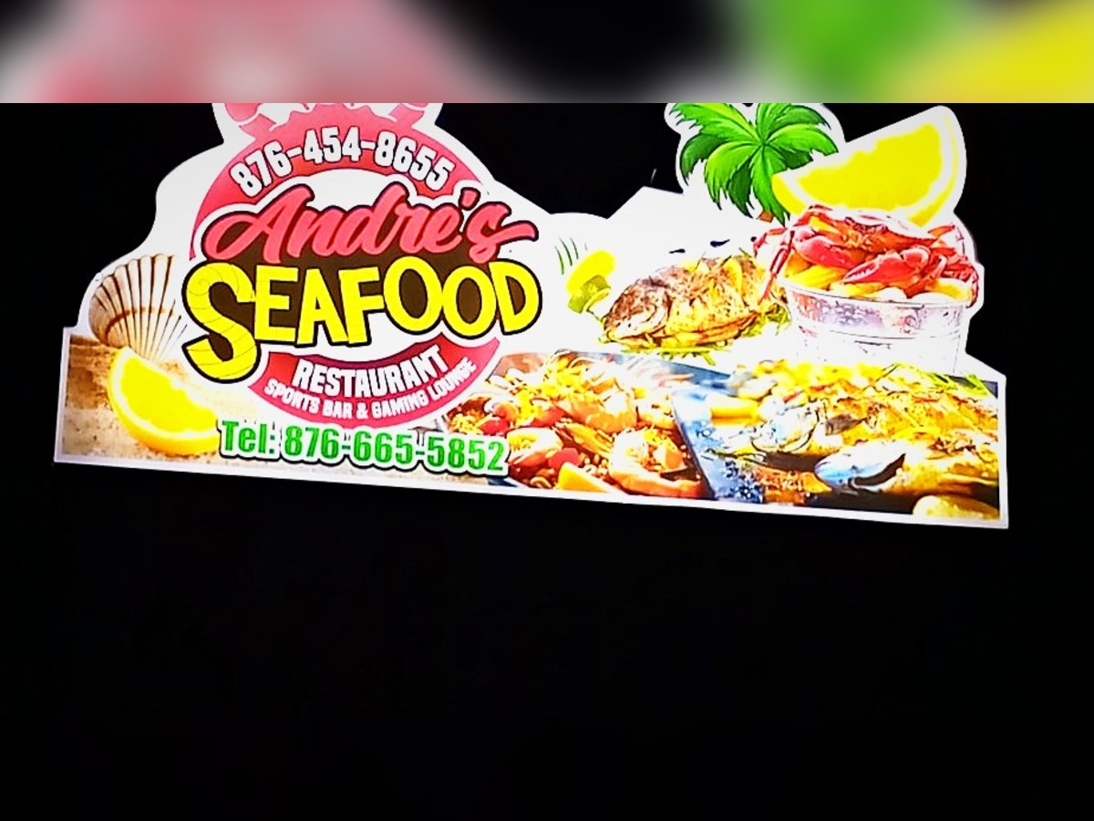 Lit shaped sign · Andre's Seafood