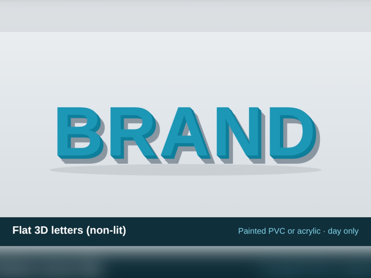 Flat 3D letters