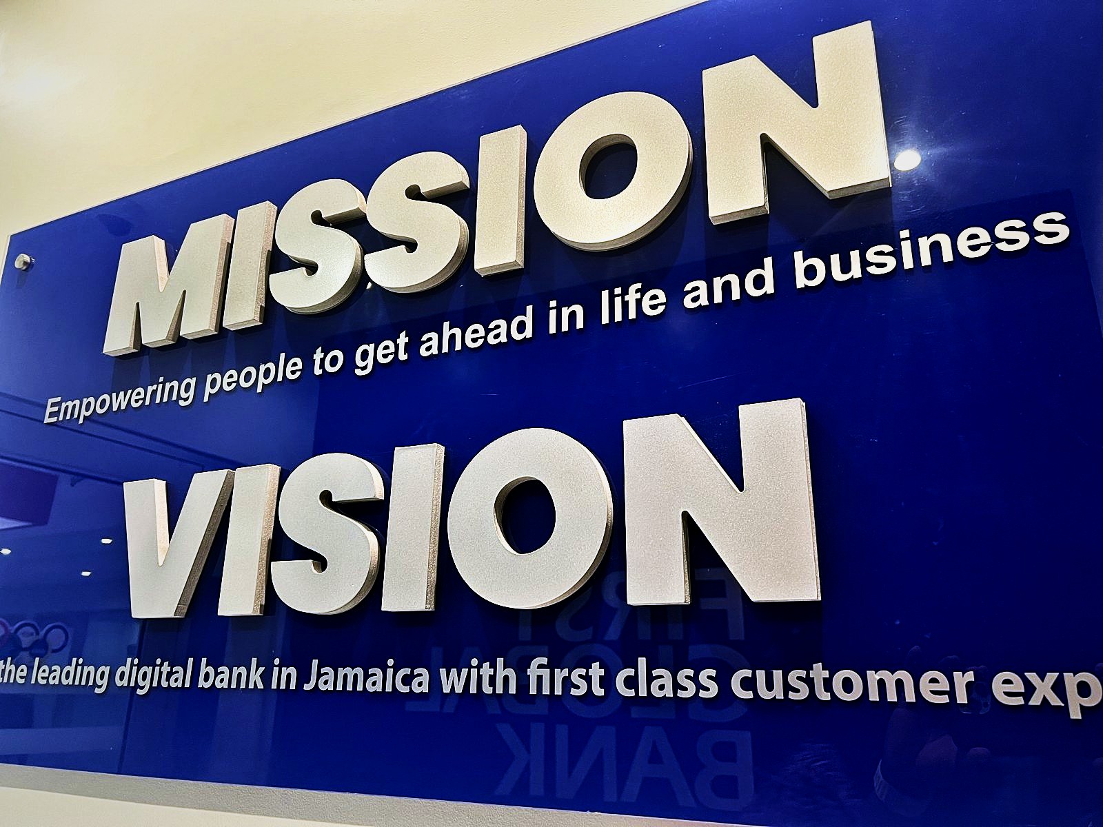 Mission and Vision 3D lettering wall
