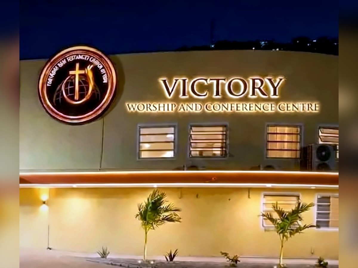 Lit sign · Victory Worship and Conference Centre