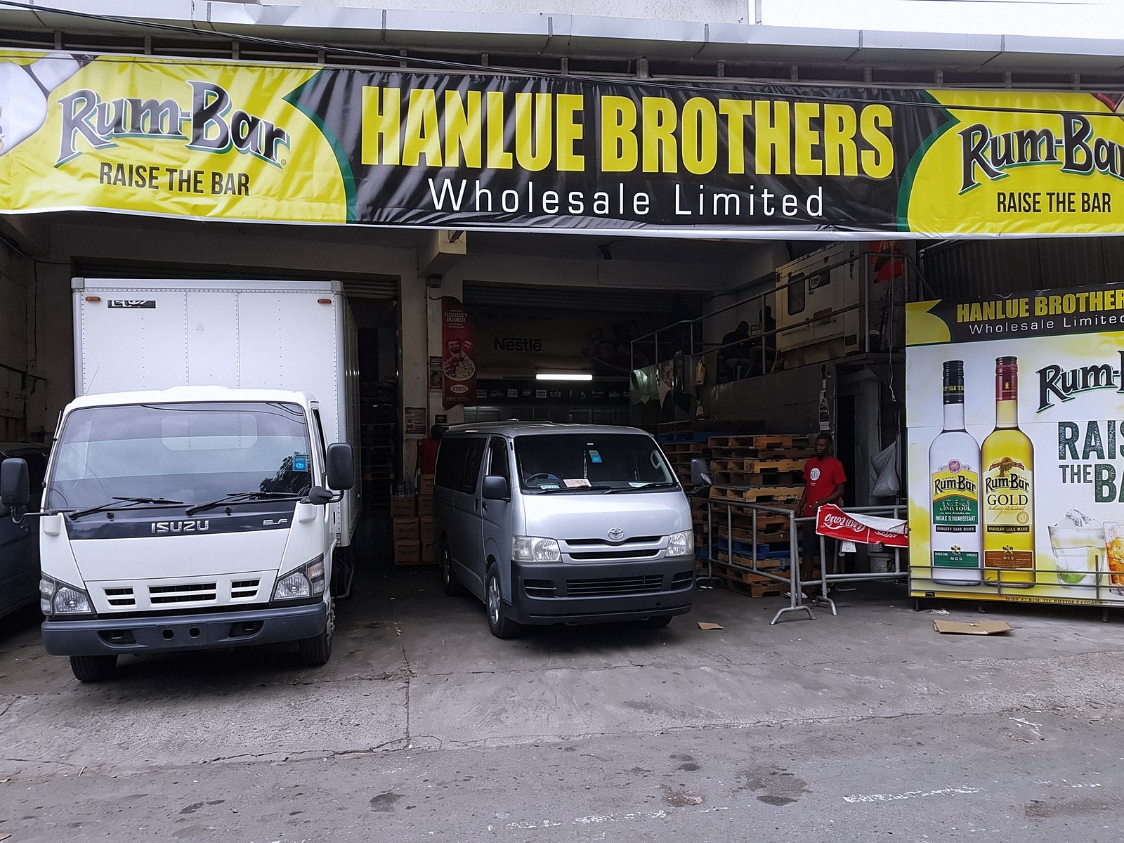 Fascia banner · Hanlue Brothers Wholesale (real job, cleaned up)