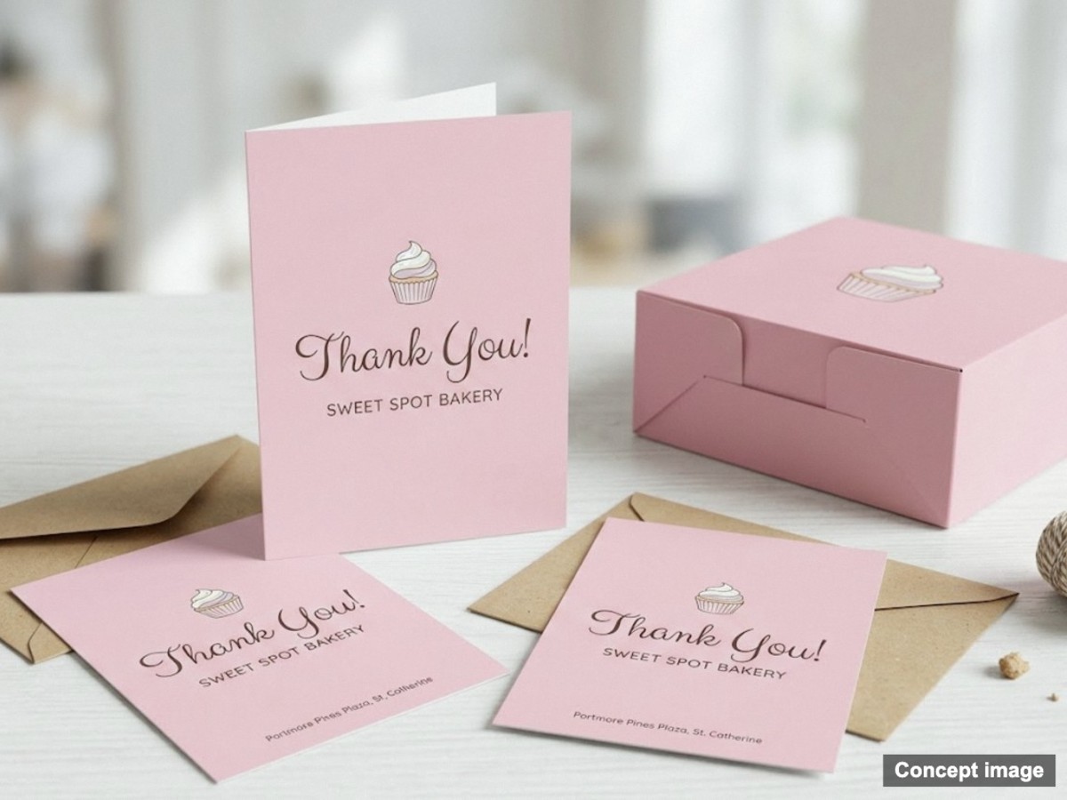 Thank-you cards · Sweet Spot Bakery, Portmore