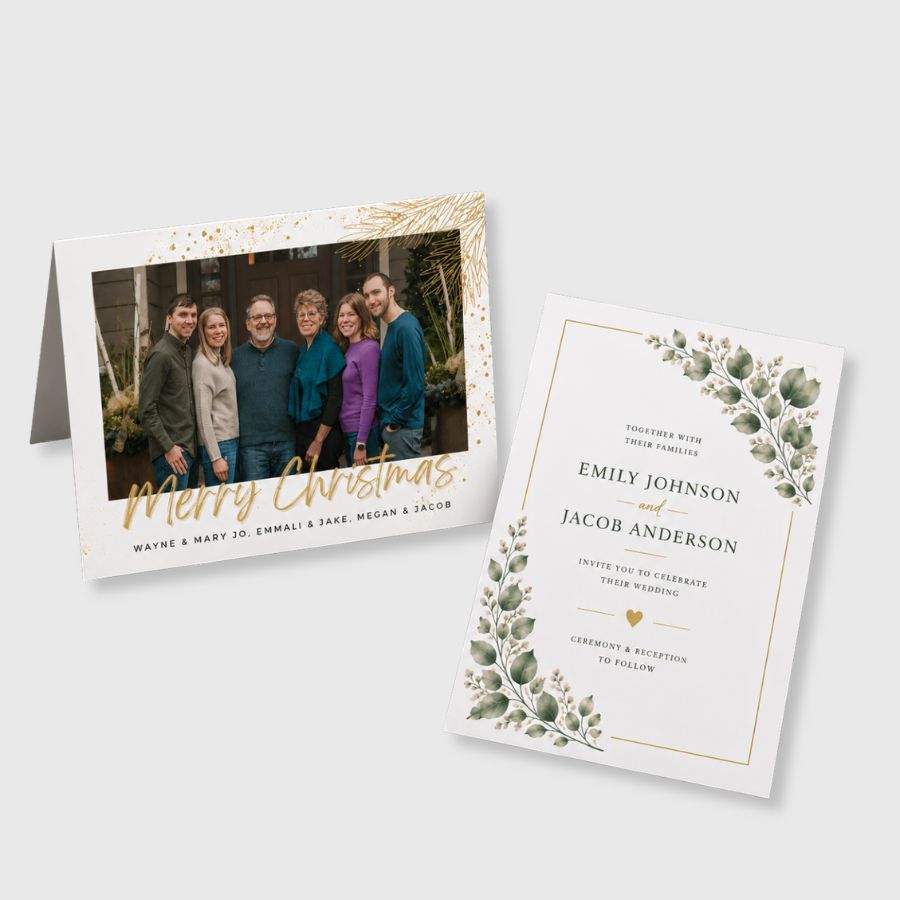 two sided printed greeting card