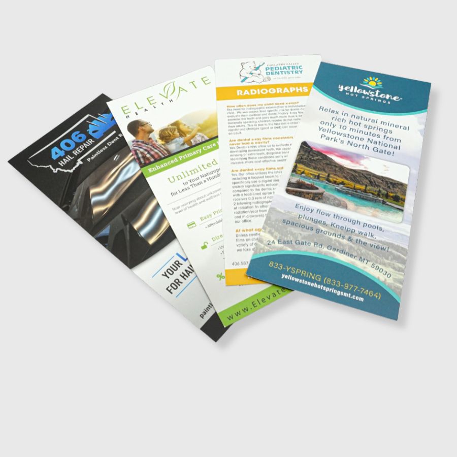 Full color rack cards in 4 different designs
