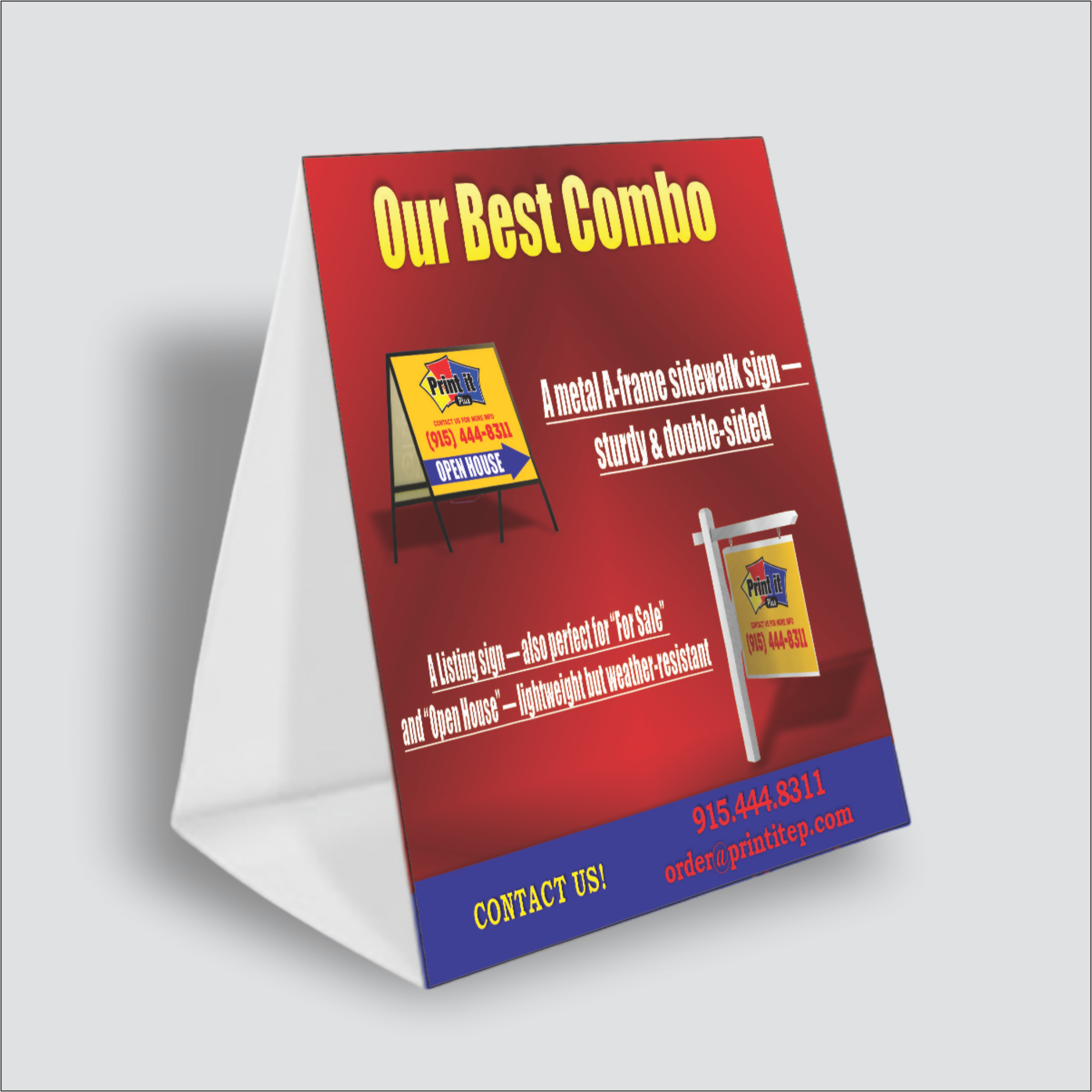 Tarjeta de mesa de dos caras 3