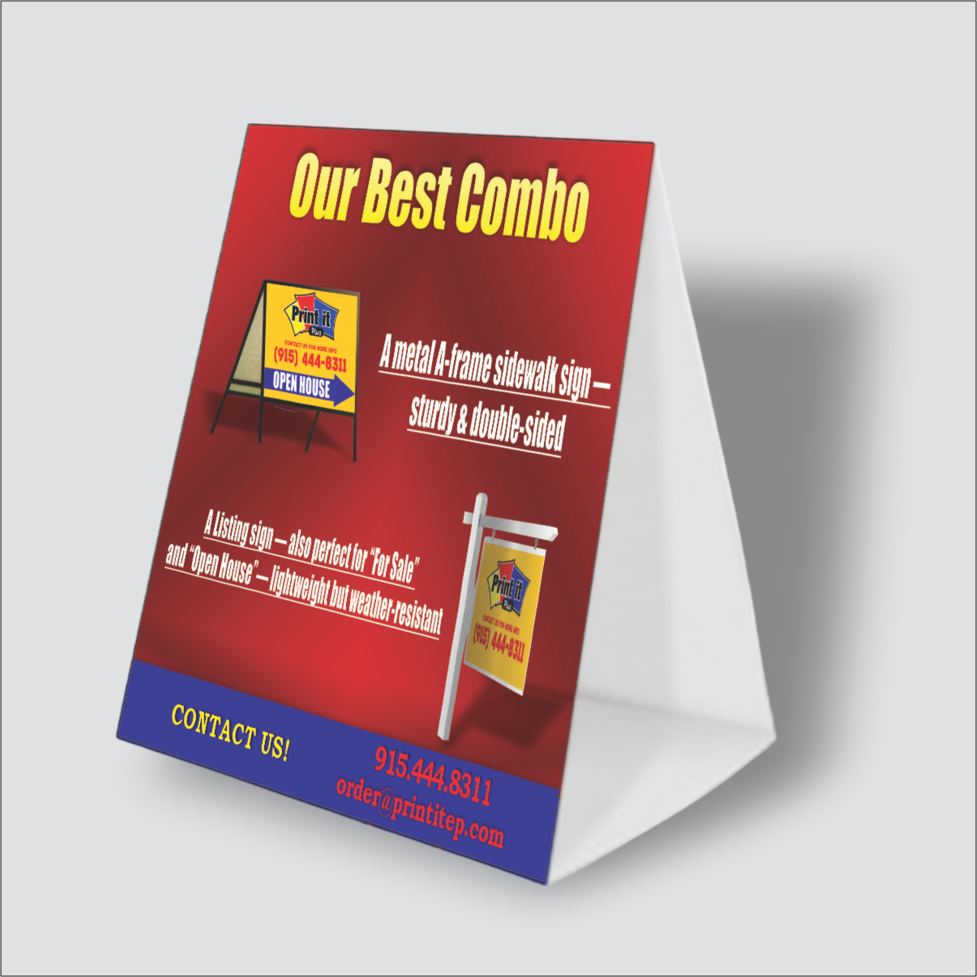 Tarjeta de mesa de dos caras 2