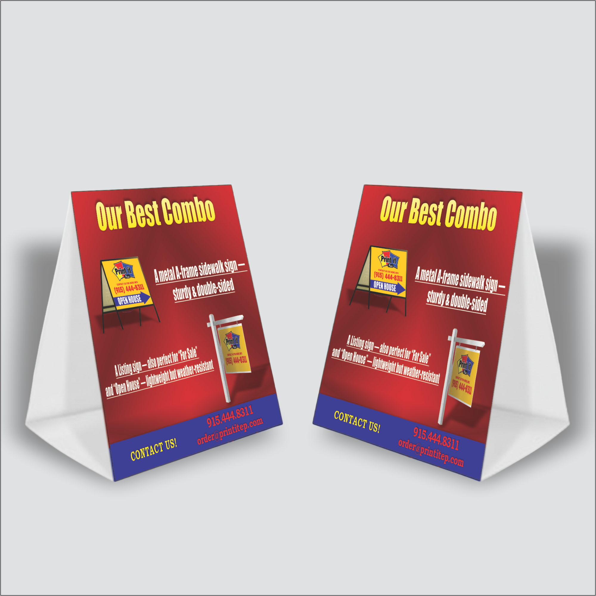 Tarjeta de mesa de dos caras 1