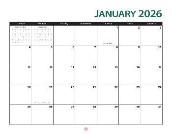 Wall Calendar 2026 - 11x8.5