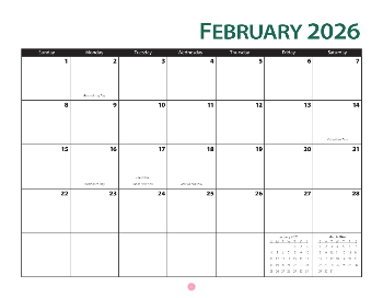 Wall Calendar 2026 - 11x8.5