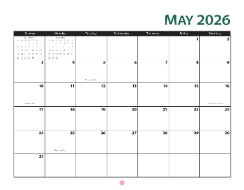 Wall Calendar 2026 - 11x8.5