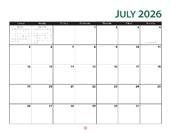 Wall Calendar 2026 - 11x8.5