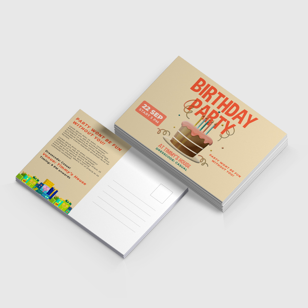 Akuafoil postcards with metallic foil finish