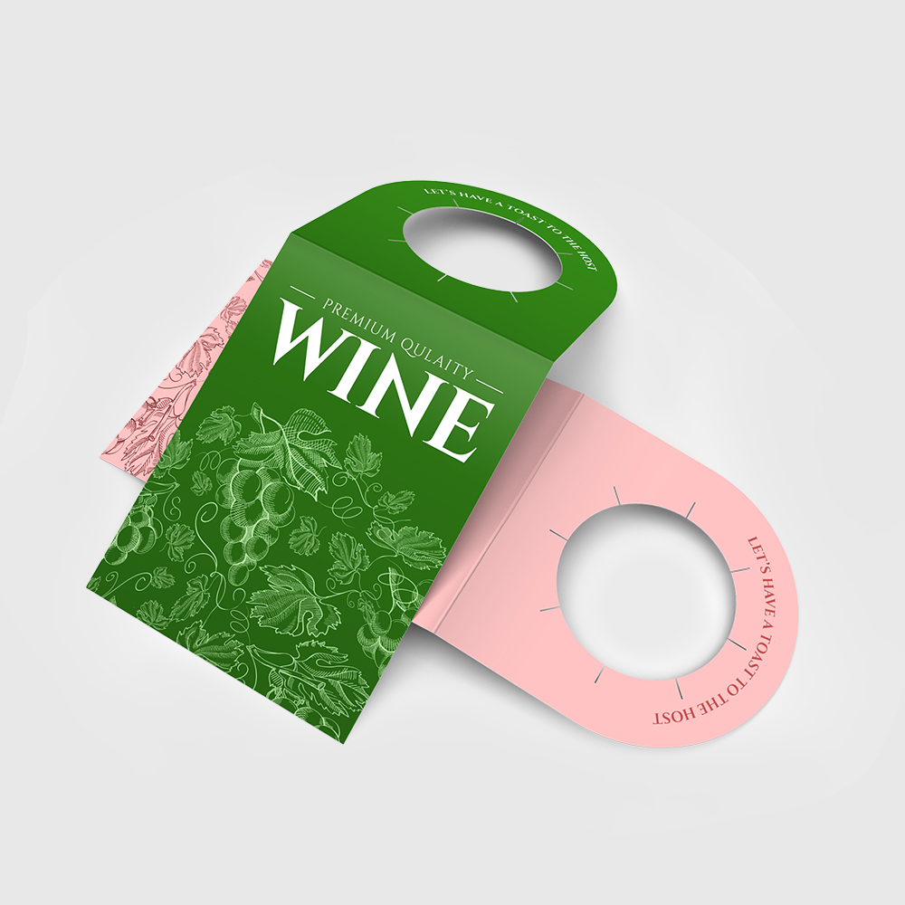 Custom bottleneck hang tags for product packaging and branding
