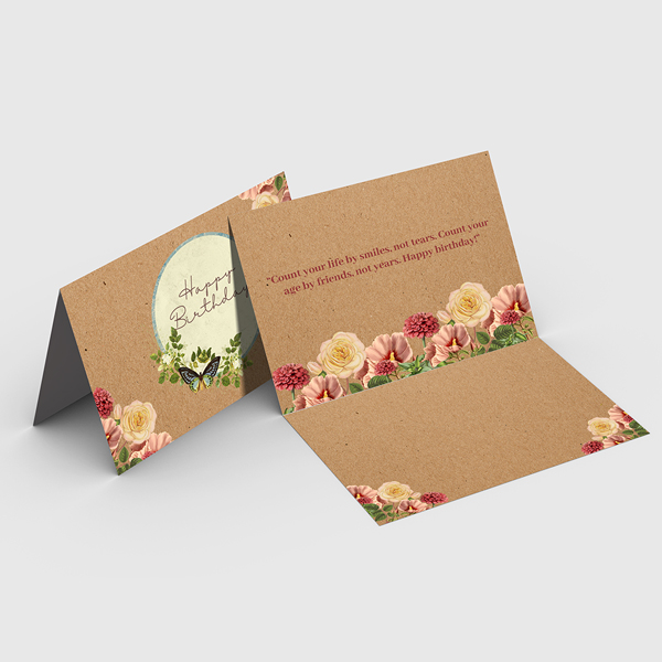 Brown Kraft Greeting Cards Custom brown kraft greeting cards on premium kraft cardstock