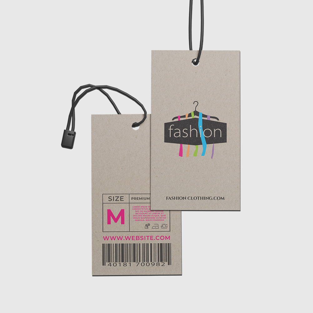 Custom natural hang tags on premium uncoated cardstock