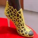 Shoe model yellow TPU plastic 3d print