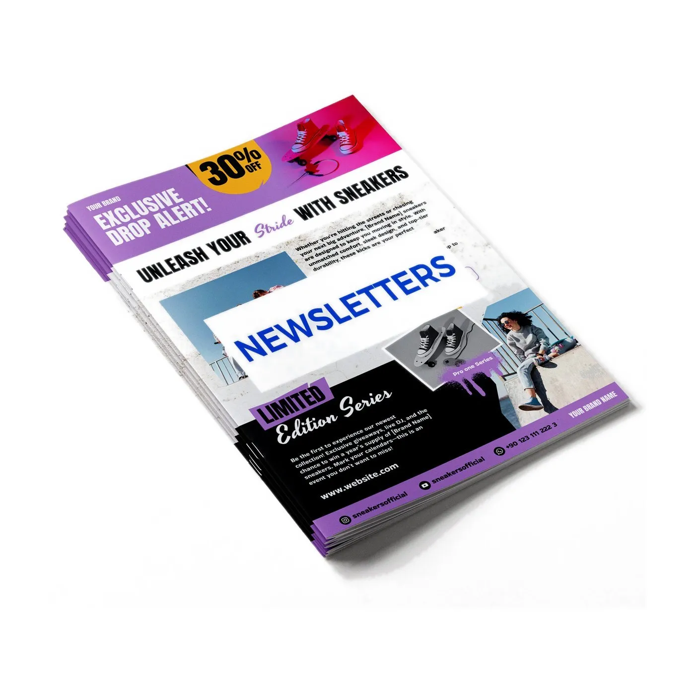 Printed newsletter booklet with full-color pages
