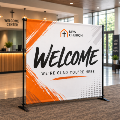 10' Slider Fabric Banner Stand