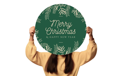 Christmas Circle Handheld Signs