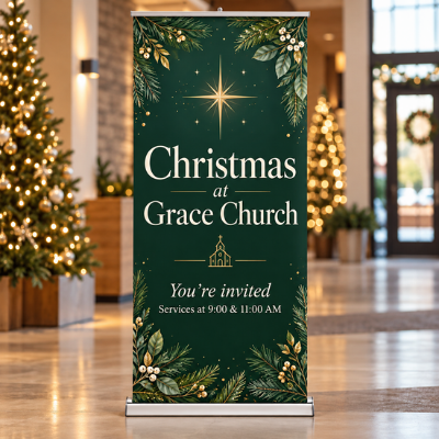 Christmas Retractable Banner Stands (Premium)