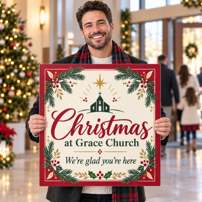 https://d2tl9ctlpnidkn.cloudfront.net/printsush/images/product/Church_greeter_holding_a_square_Grace_Church_Christmas_welcome_sign_in_the_lobby_.png