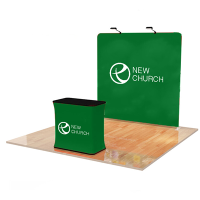 8' Fabric Display + Case to Podium