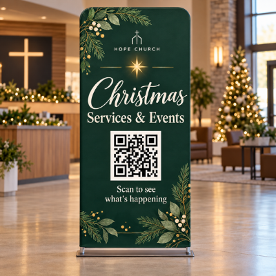 3' x 7.5' Christmas Stretch Fabric Display