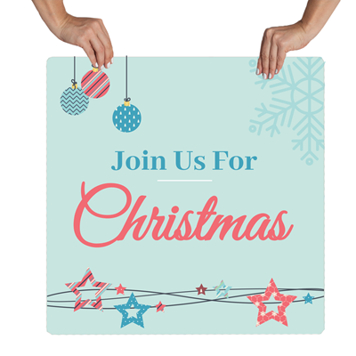 Christmas Square Handheld Signs