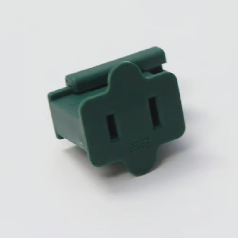 Female Slip-In Zip Plug, 7 Amps, SPT-1, Green - 12/Box