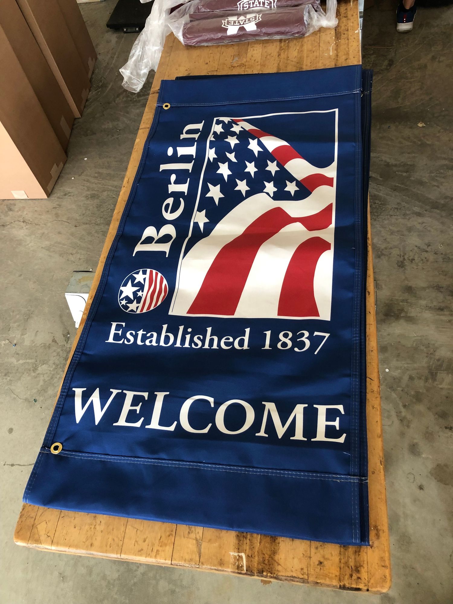 Screen Printed Light Pole Banners on Marine Acrylic 13