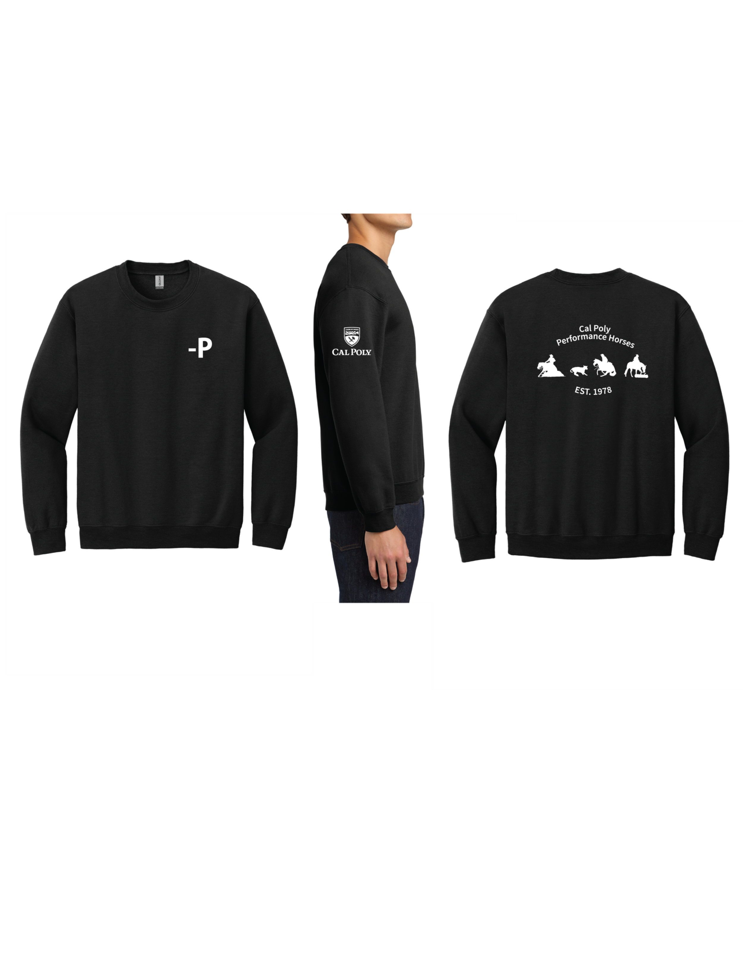 3 HORSE - Gildan Heavy Blend Crewneck