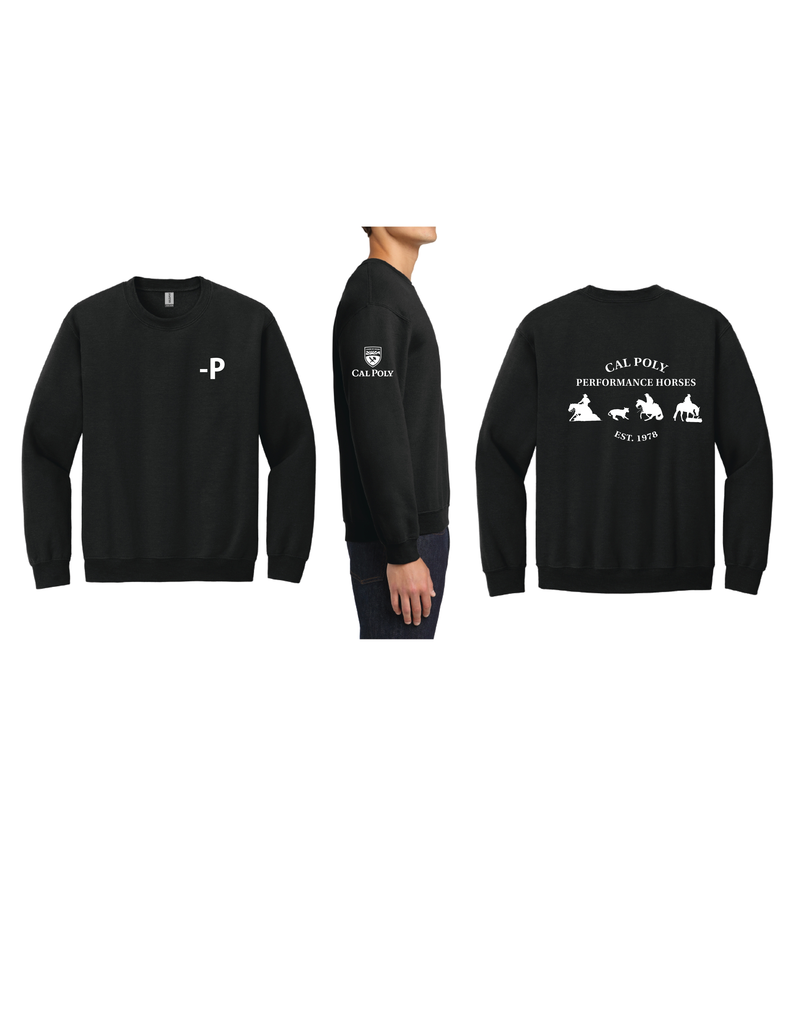 3 HORSE -  Gildan Heavy Blend Crewneck