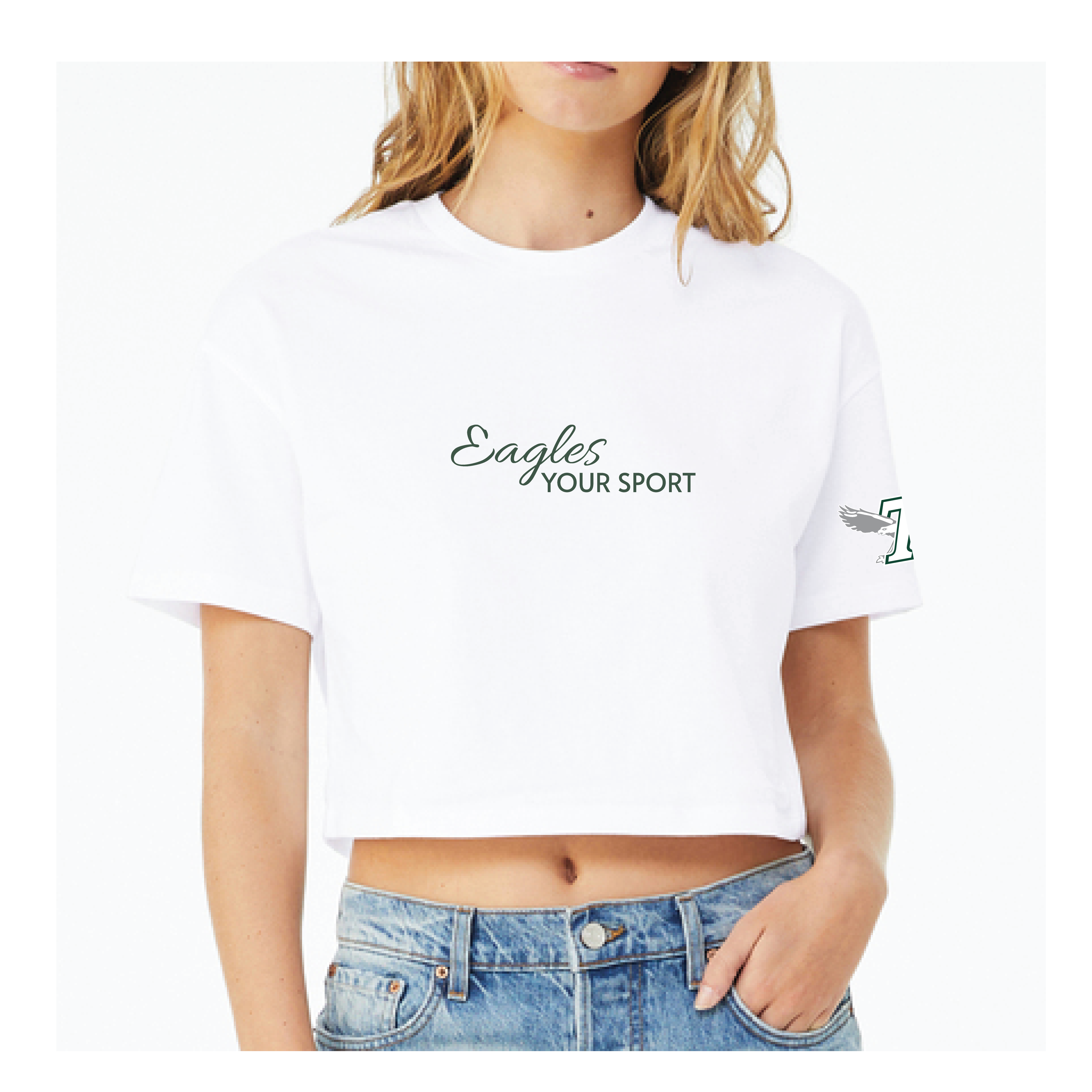 CUSTOM SPORT - "Eagles" Ladies Crop Tee
