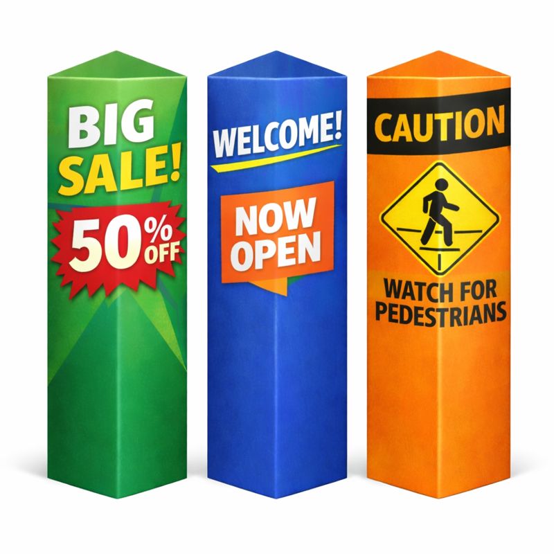 Printed Bollard Covers - Triangle