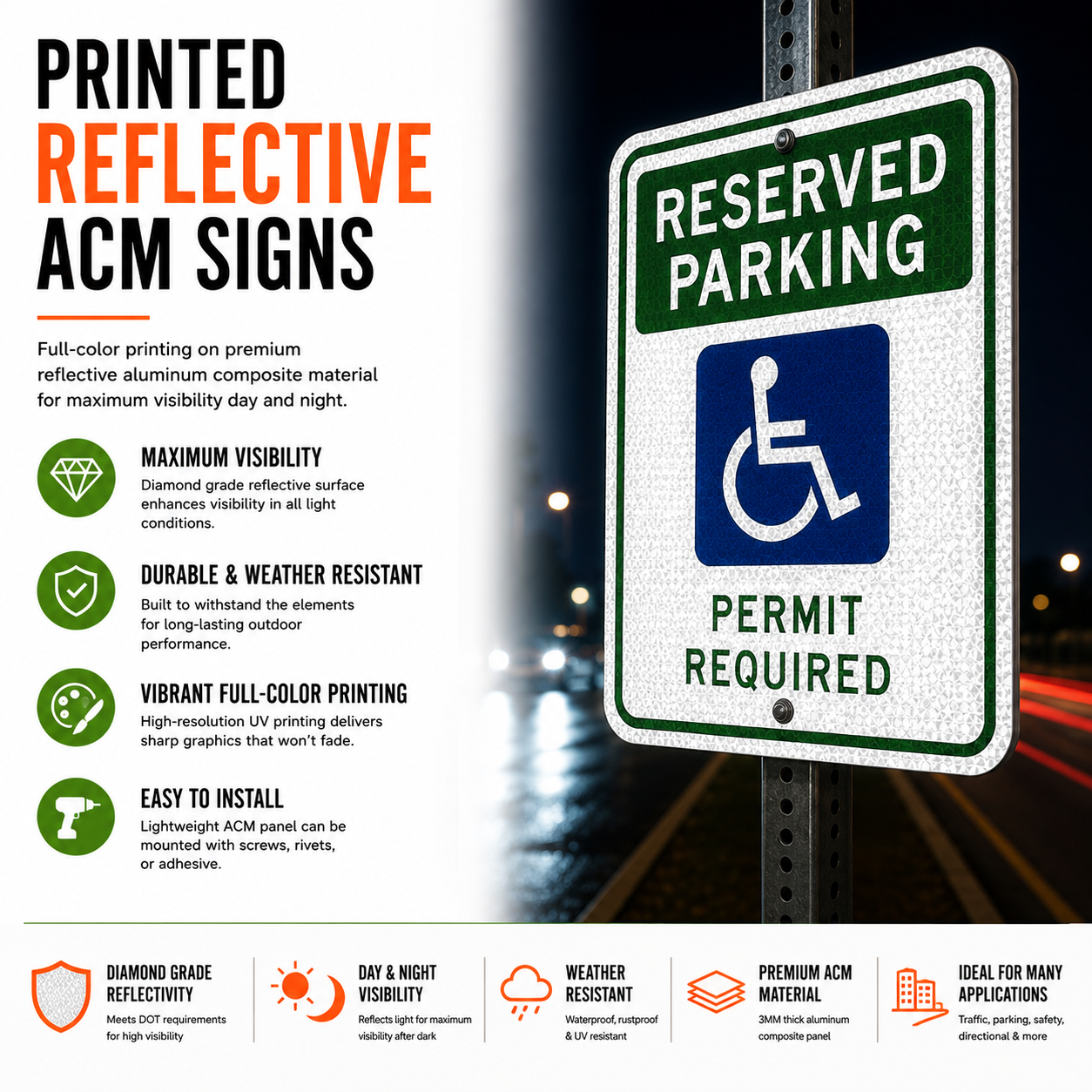 Printed Reflective ACM Signs