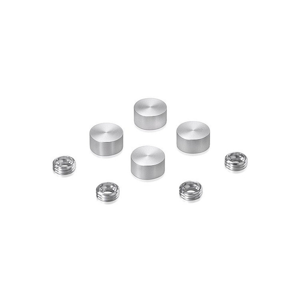 1/2" Brushed Aluminum Screw Cap Covers