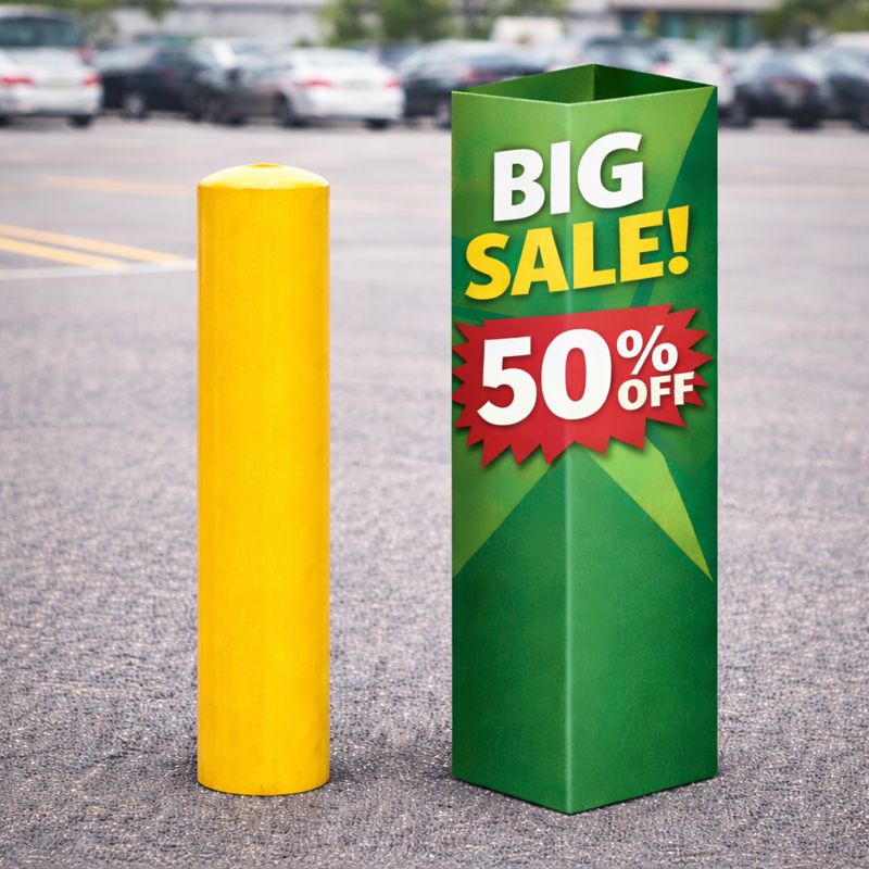 Printed Bollard Covers - Triangle 2