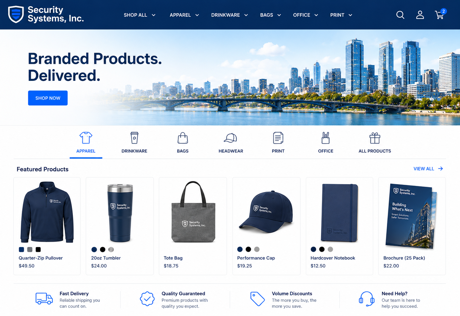 Full ACME company store interface with branded products