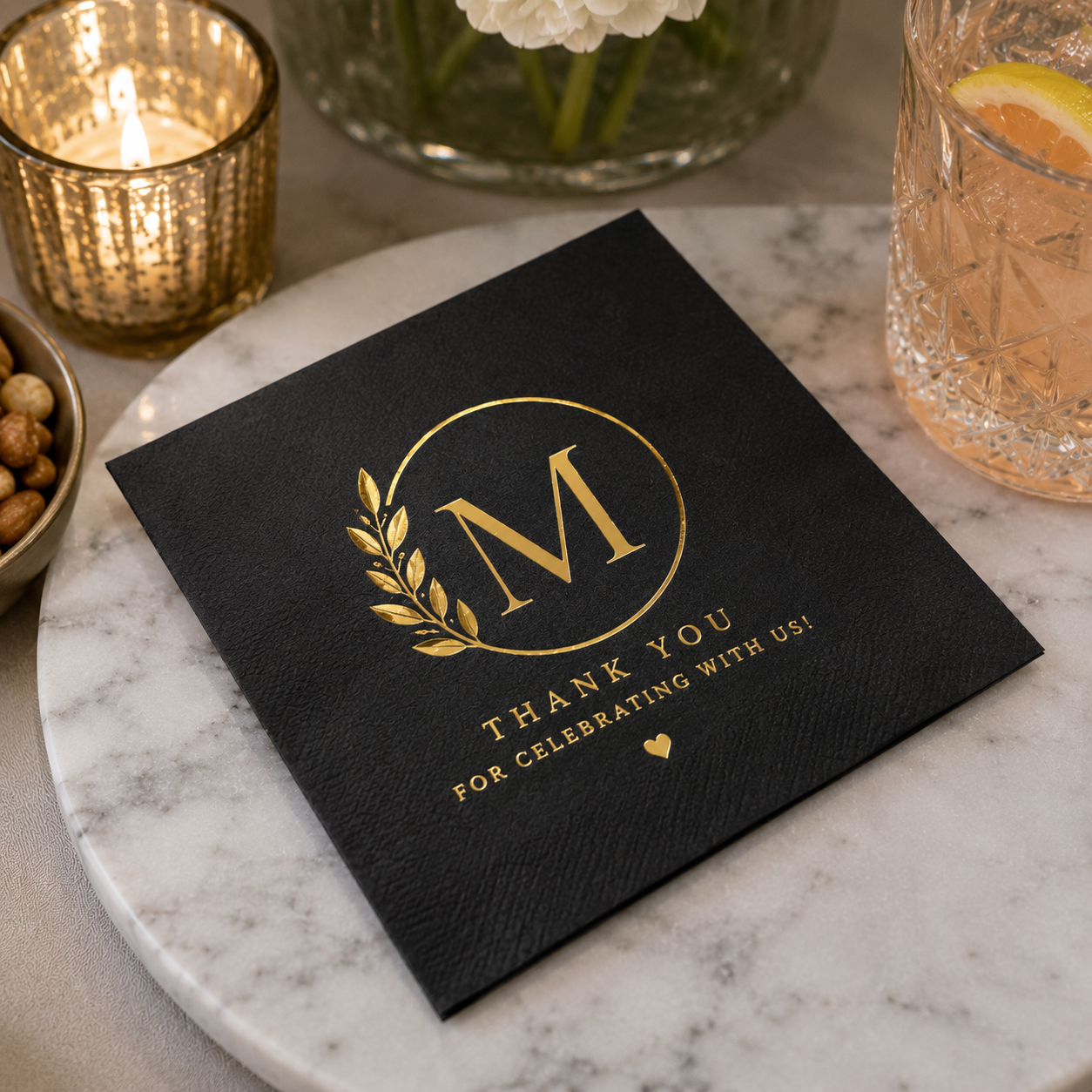 Beverage Napkins Coined Foil
