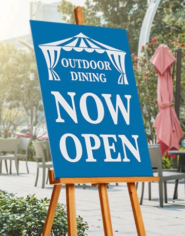 Foam core sign for restaurant display