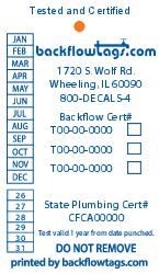 Backflow Tags 2 sided Style A Test