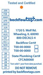 Backflow Tags 2 sided Style A Test 1