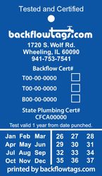 BF2003 Backflow Tags 1 sided Style C