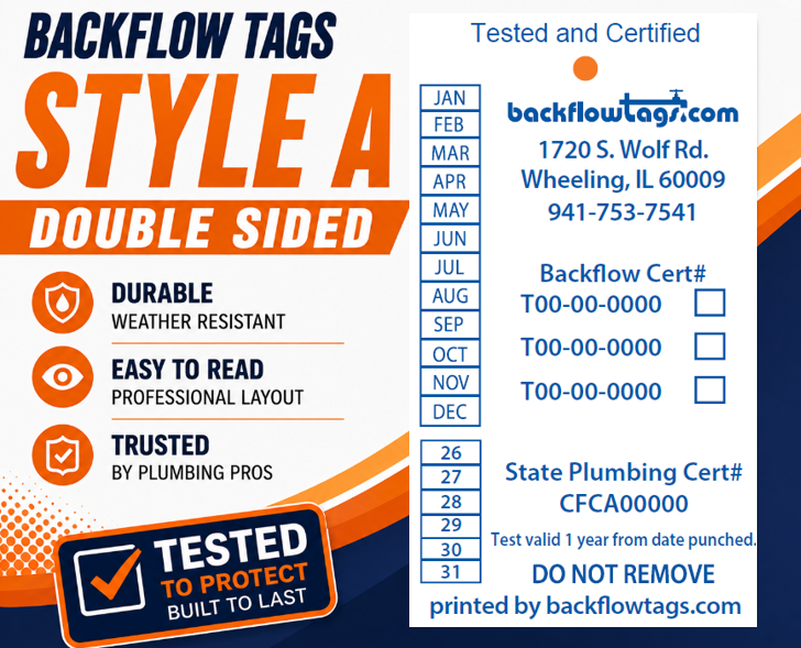 Backflow Tags Double Sided Style A