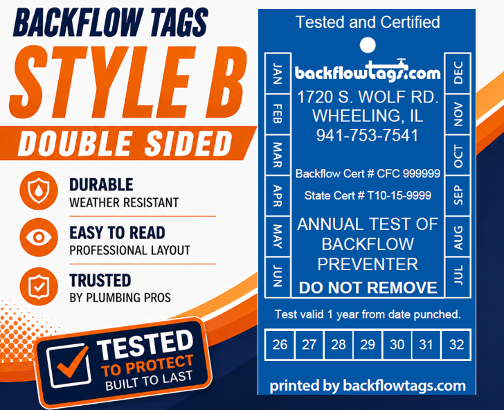 Backflow Tags Double Sided Style B